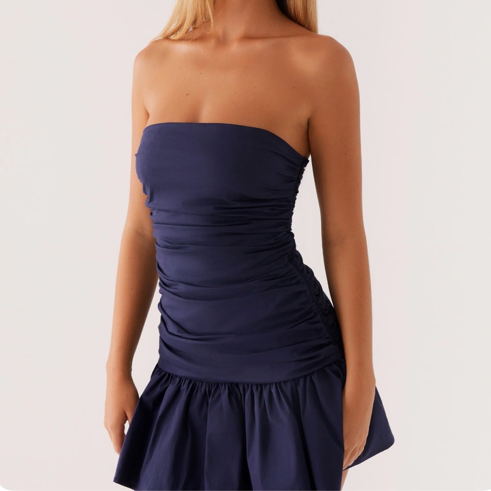 Pepper mayo Carmel Navy Strapless Mini Dress